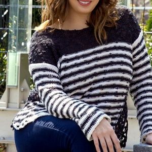 Free People Knitted Side Slit Sweater